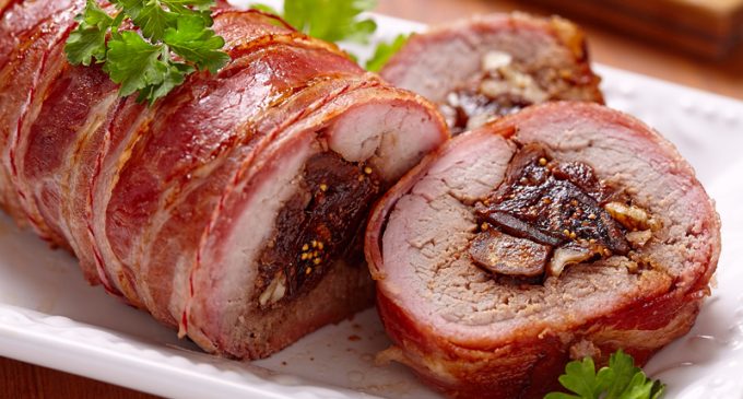 This Bacon Wrapped Stuffed Pork Tenderloin Is So Delicious We Couldnt Believe How Easy It Was 